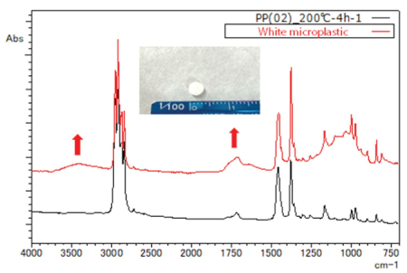 Measurement Result and Library Search Result for White Microplastic