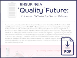Ensuring a ‘Quality’ Future: Lithium-ion Batteries for Electric Vehicles