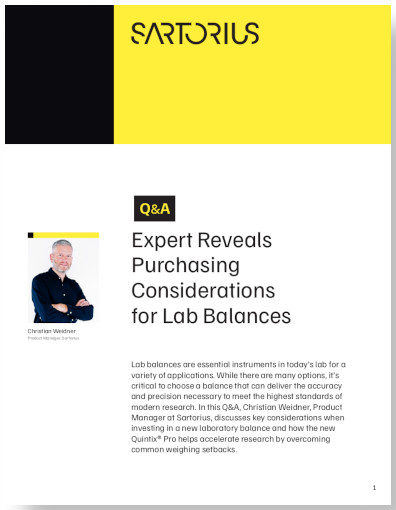 Q&A: Expert Reveals Purchasing Considerations for Lab Balances