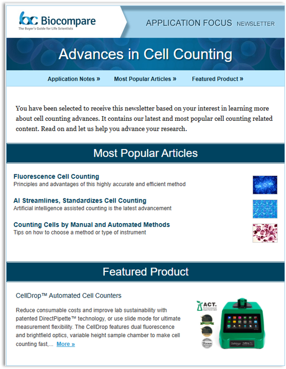 Application Focus eNewsletter Topic Schedule